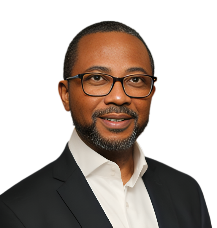 Picture of Yemi Mateola in a black suit png HD